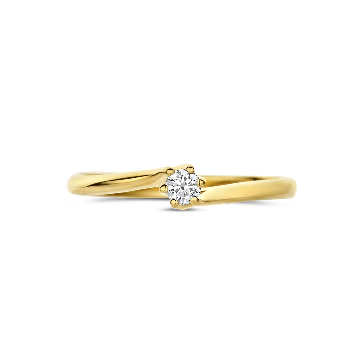 Anello in oro giallo 14K con diamante lab grown