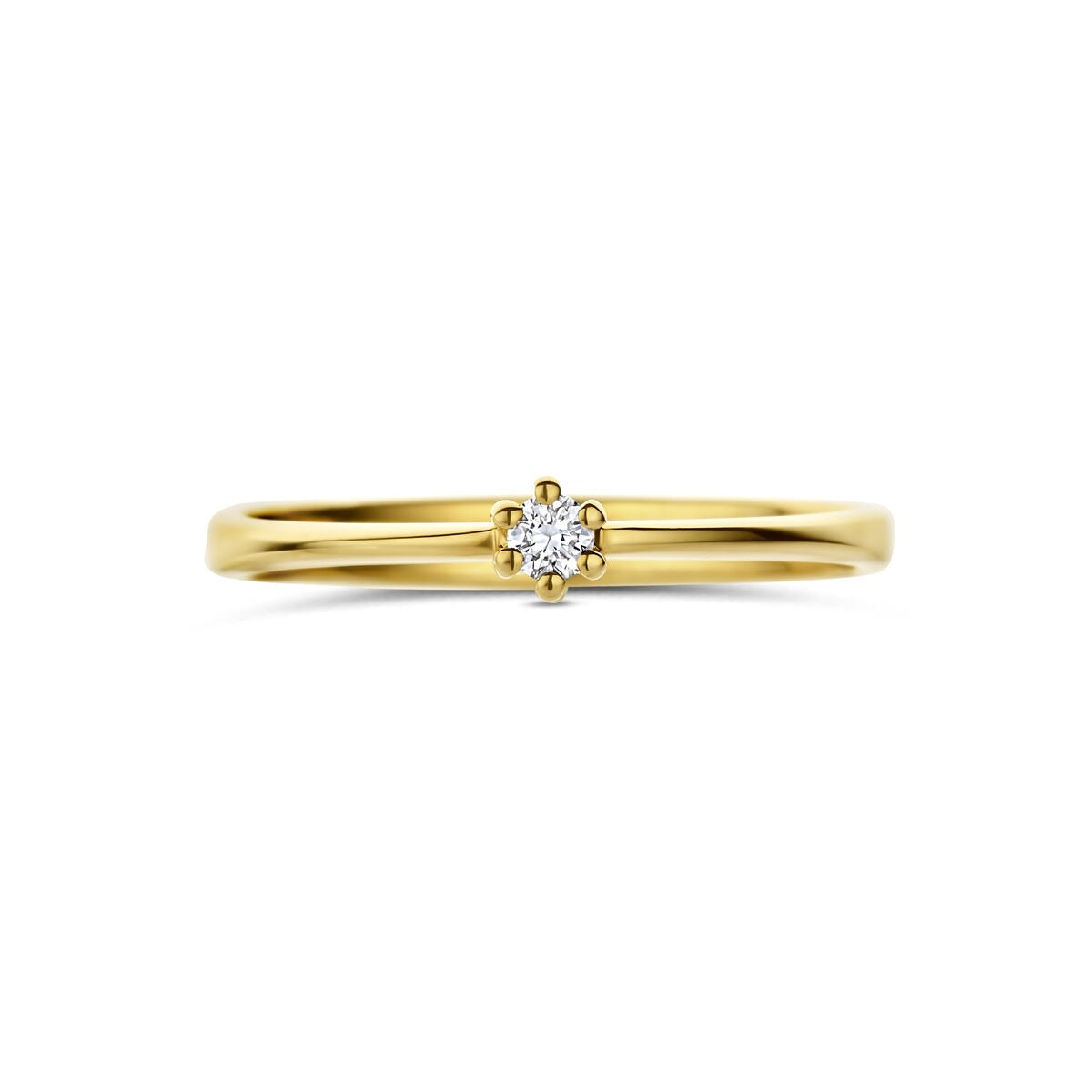 Anello in oro giallo 14k con diamante lab grown