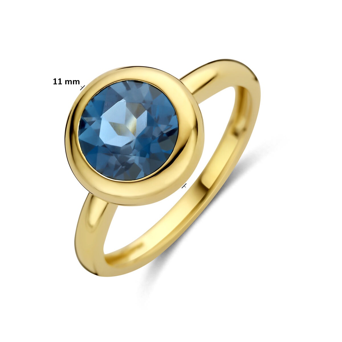 Anello da donna in oro con topazio London Blue – 14k oro giallo
