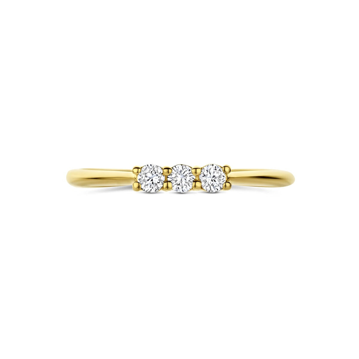 Anello in oro giallo 14K con diamante lab grown