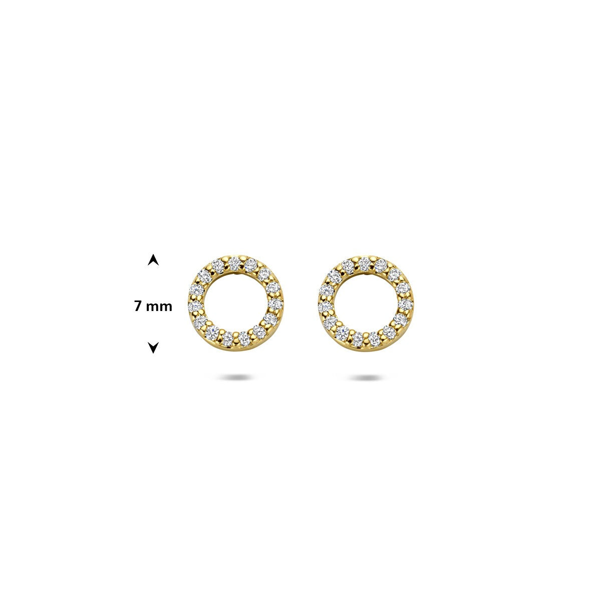 Orecchini a bottone in oro giallo 14k con diamante lab grown