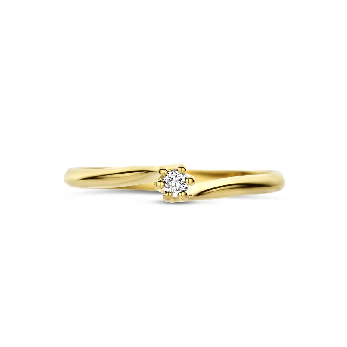 Anello in oro giallo 14k con diamante lab grown
