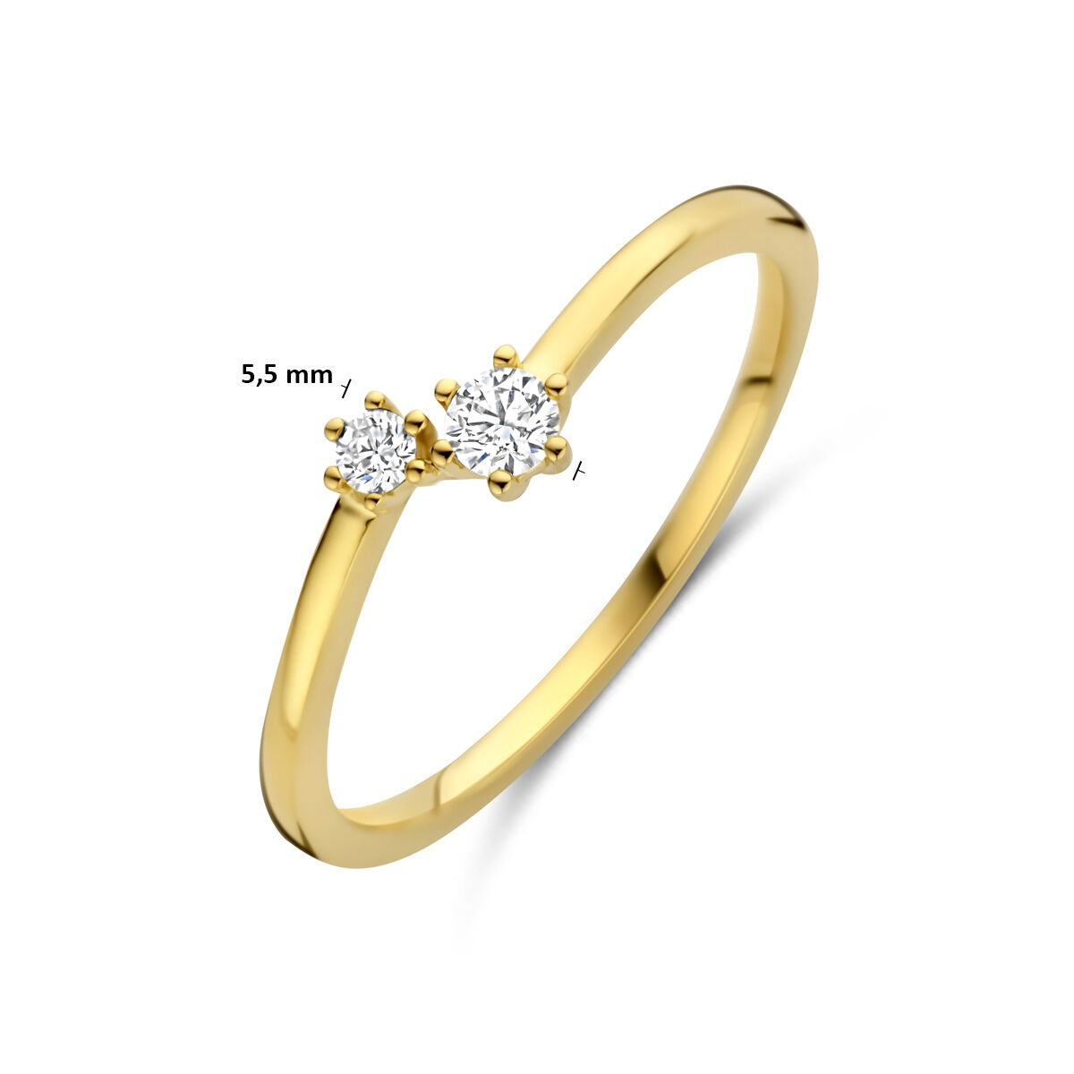 Anello da donna in oro con diamante – 14K oro giallo