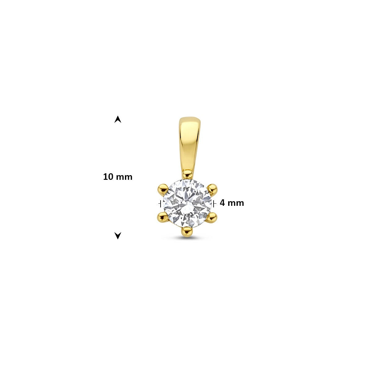 Ciondolo in oro con diamante lab grown – oro giallo 14k