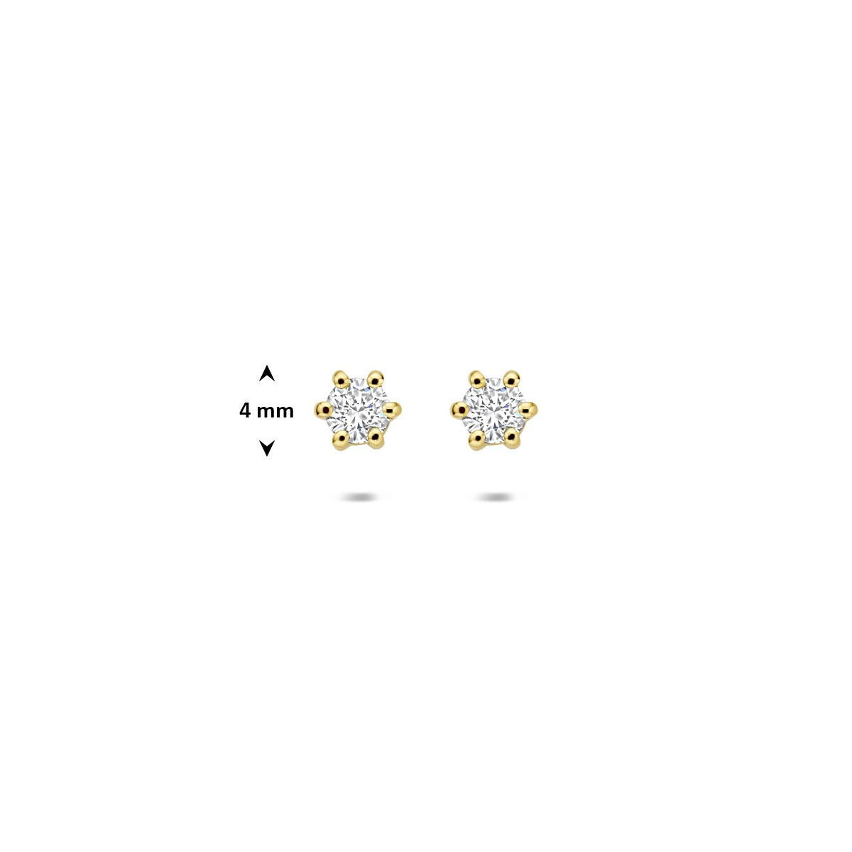 Orecchini a bottone in oro giallo 14k con diamante lab grown