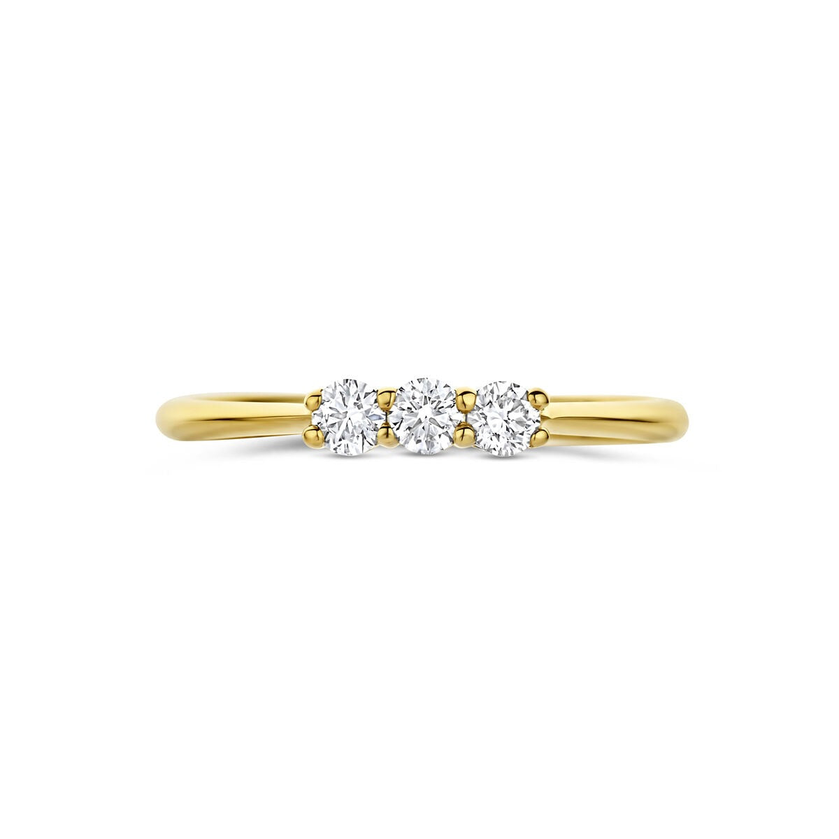 Anello in oro giallo 14k con diamante lab grown