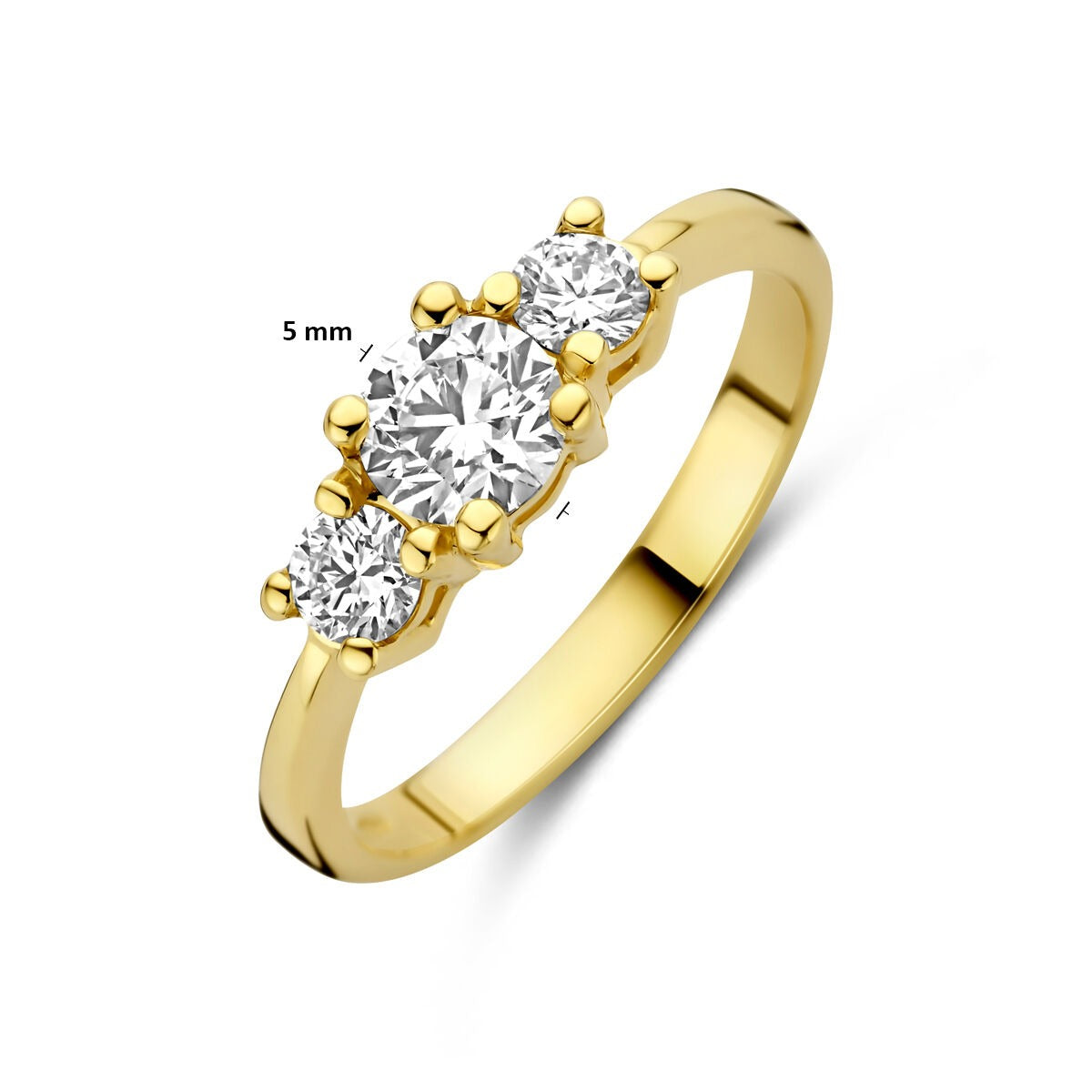 Anello in oro giallo 14k con diamante lab grown – certificato incluso