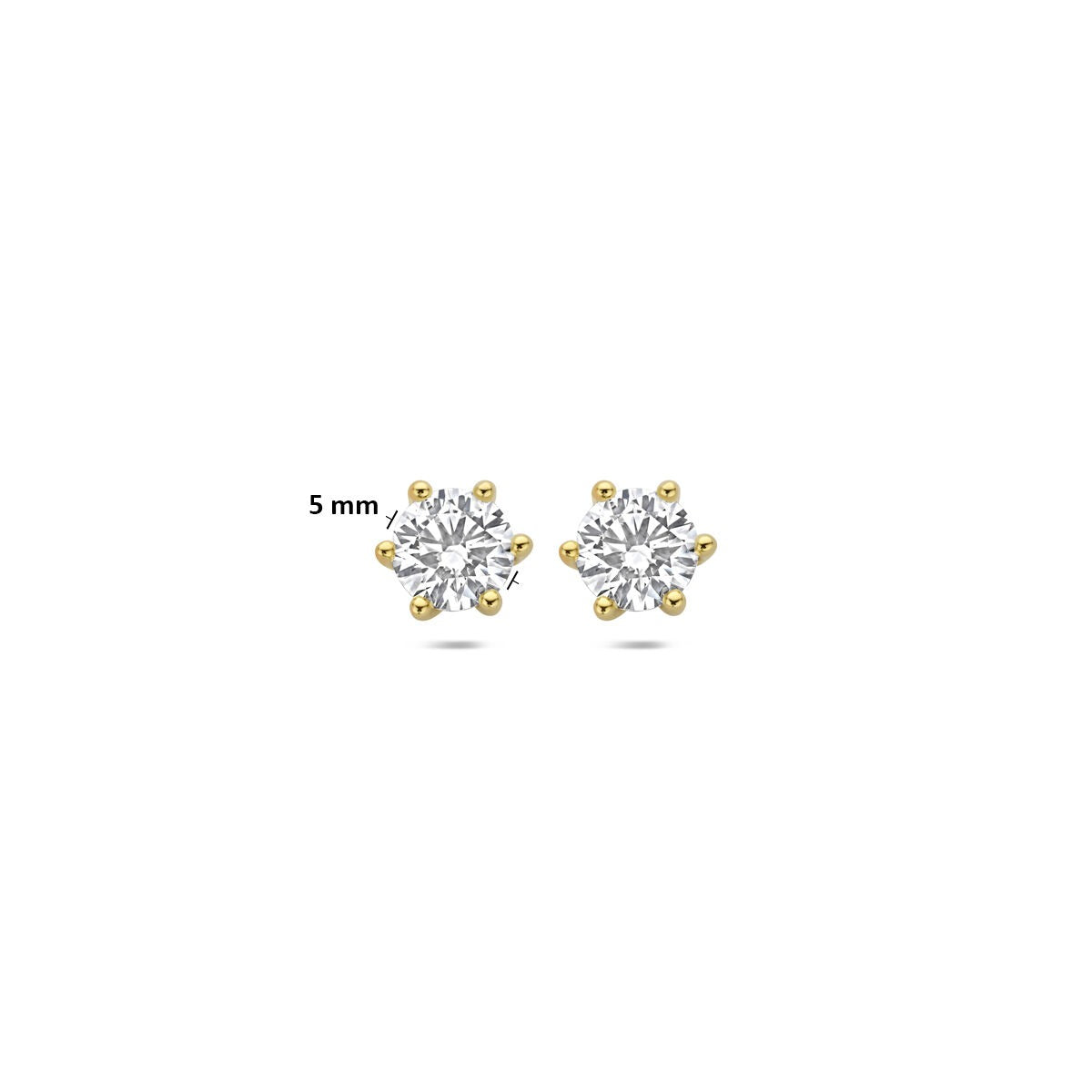 Orecchini a bottone in oro con diamante lab grown – oro giallo 14k