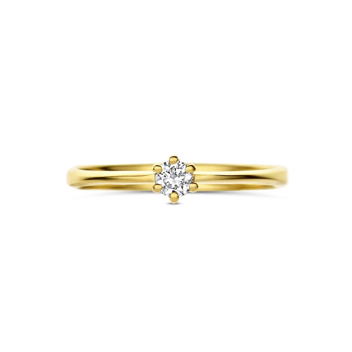 Anello in oro giallo 14k con diamante lab grown