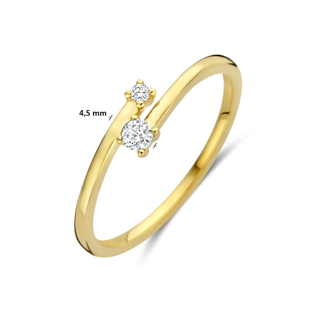 Anello da donna in oro con diamante – oro giallo 14k