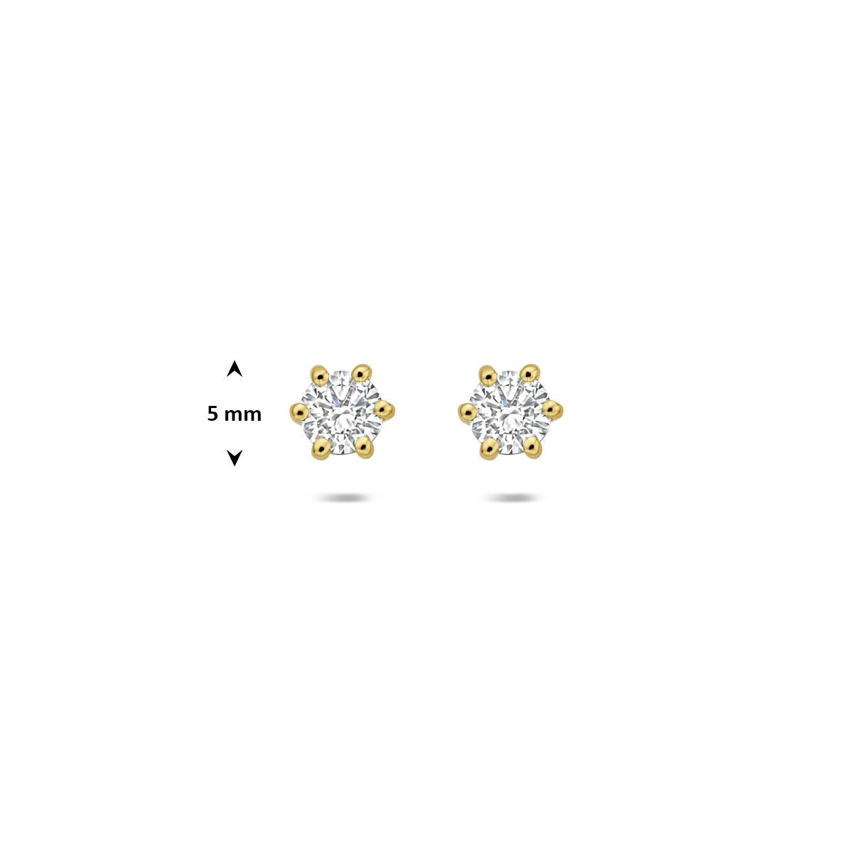Orecchini a bottone in oro giallo 14k con diamante lab grown