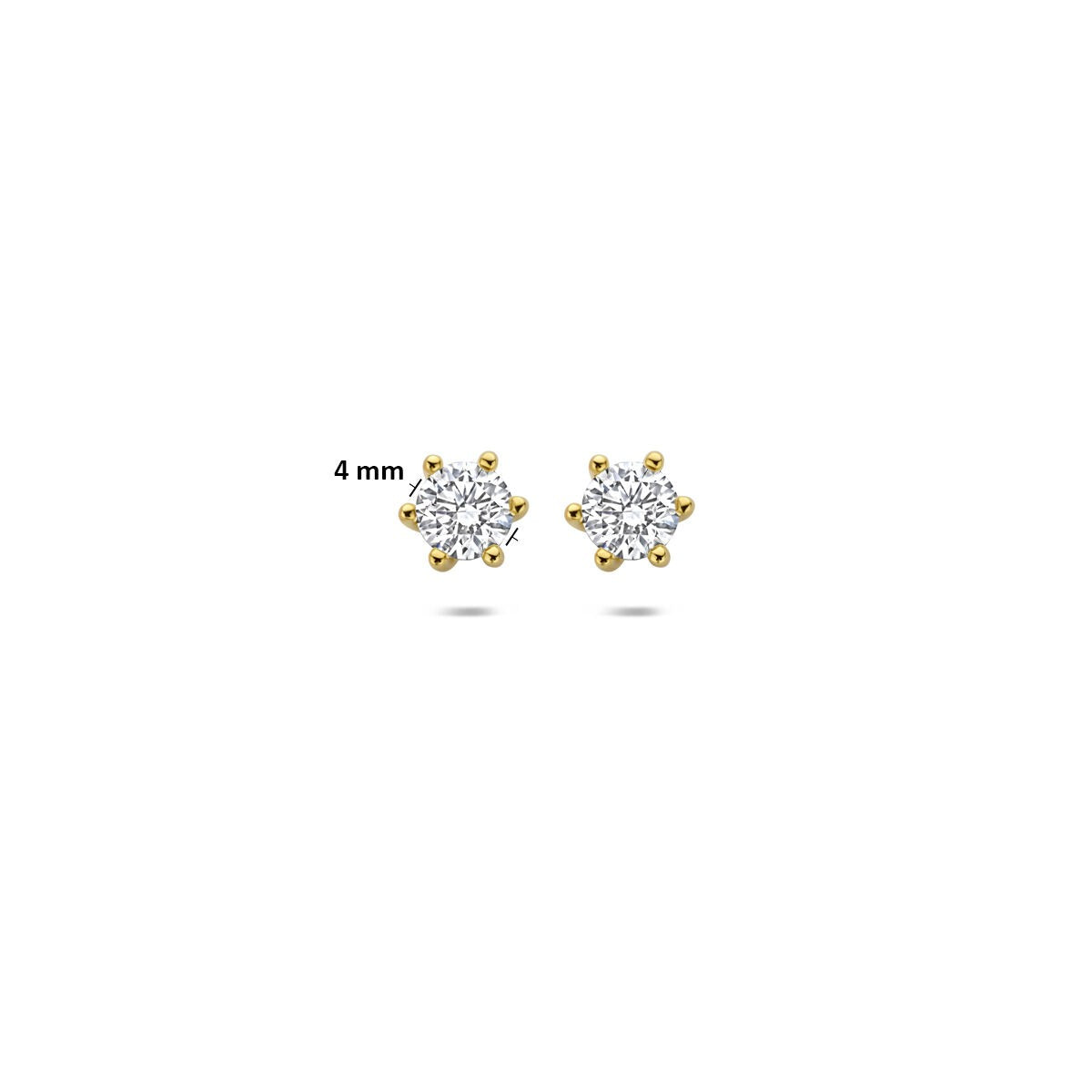 Orecchini a bottone in oro con diamante lab grown – oro giallo 14k