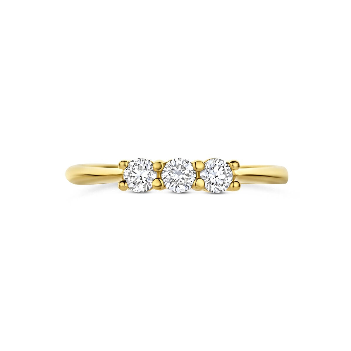 Anello in oro giallo 14k con diamante lab grown