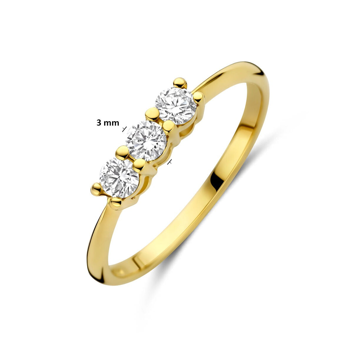 Anello in oro giallo 14k con diamante lab grown