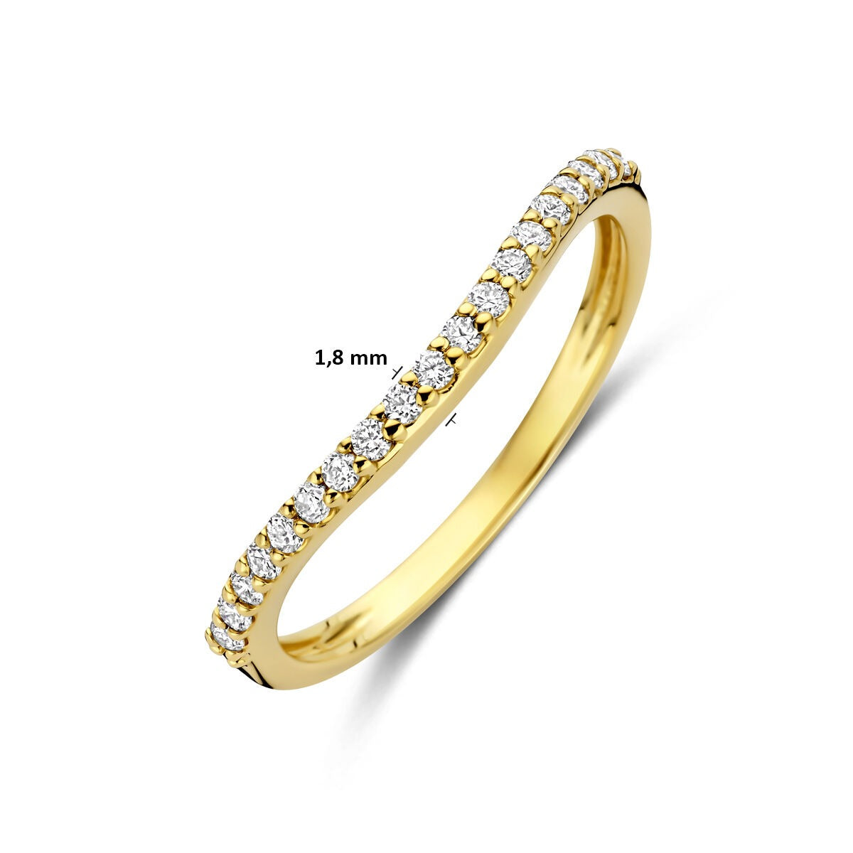 Anello in oro giallo 14k con diamante lab grown