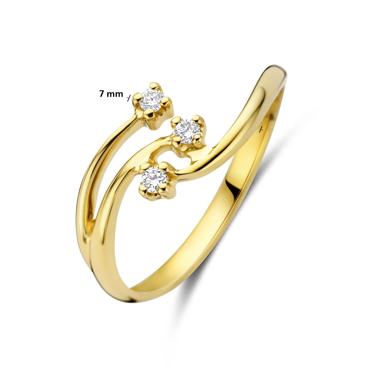 Anello in oro giallo 14k con diamante lab grown