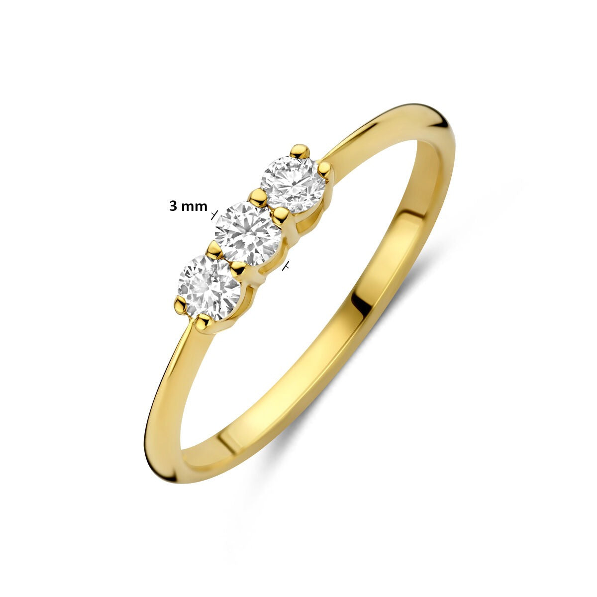 Anello in oro giallo 14k con diamante lab grown