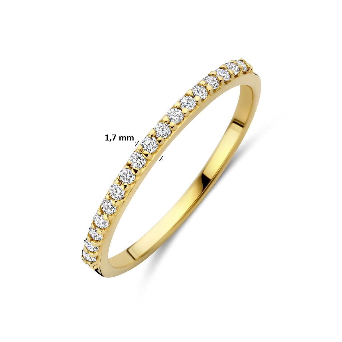 Anello in oro giallo 14k con diamante lab grown