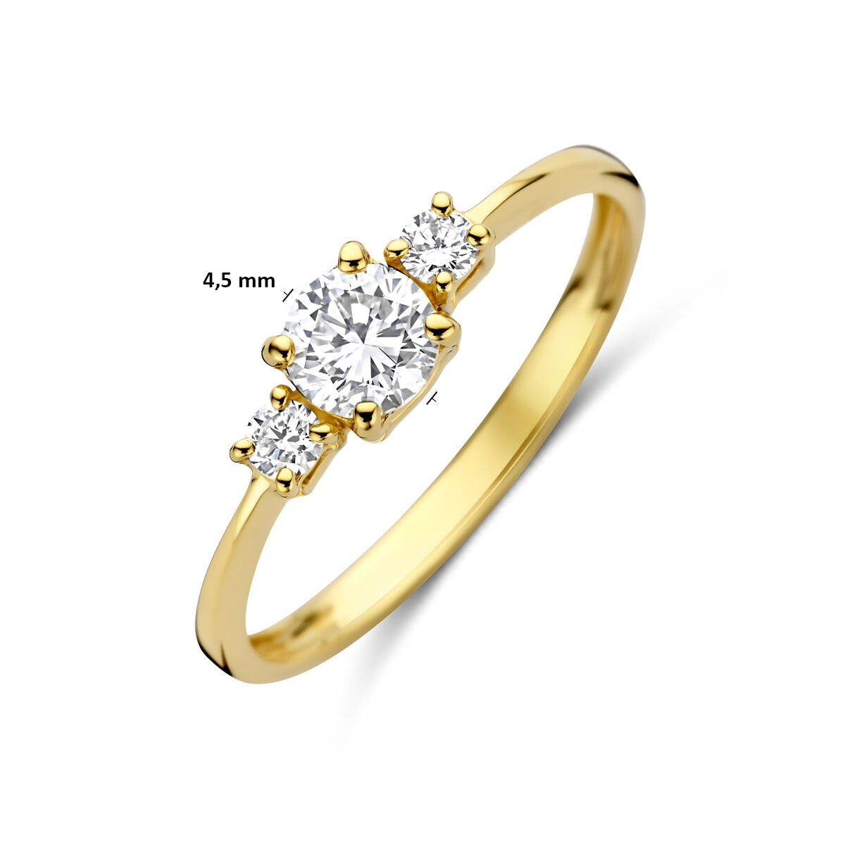 Anello in oro giallo 14k con diamante lab grown