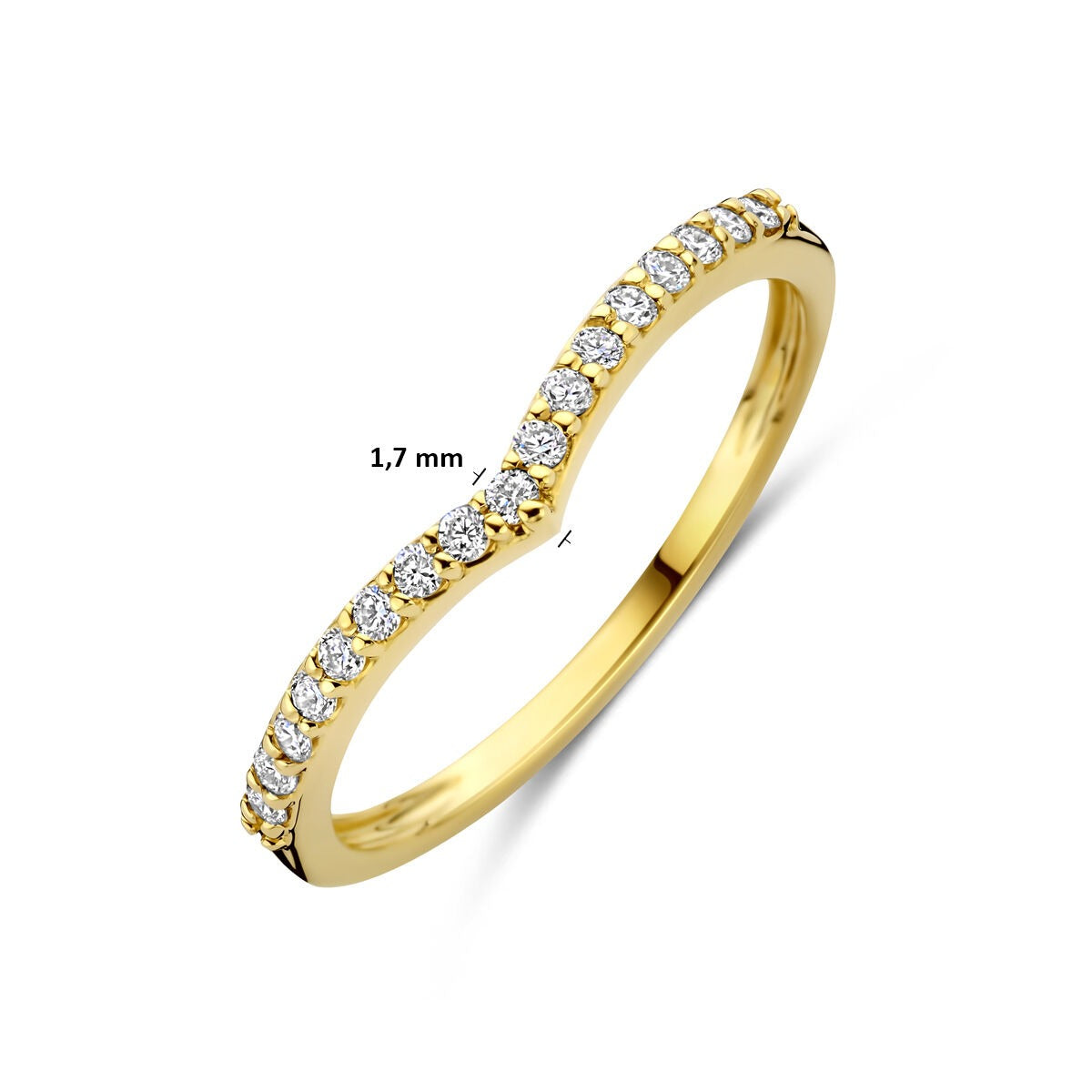 Anello in oro giallo 14k con diamante lab grown