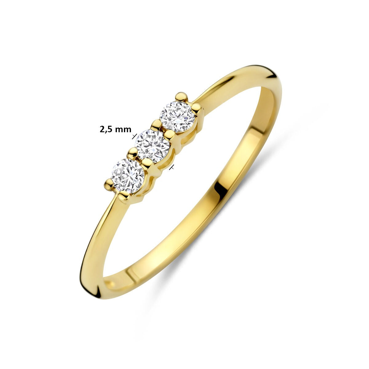 Anello in oro giallo 14K con diamante lab grown