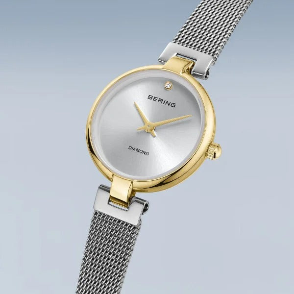 Orologio Bering da donna – Classic, color oro con cinturino Milanese argento