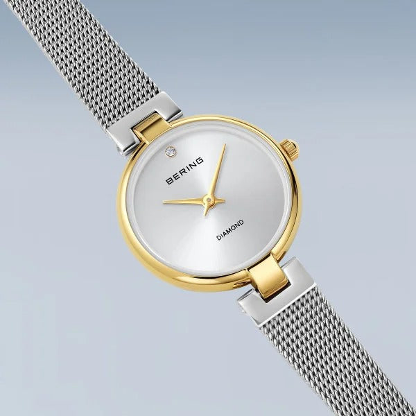 Orologio Bering da donna – Classic, color oro con cinturino Milanese argento