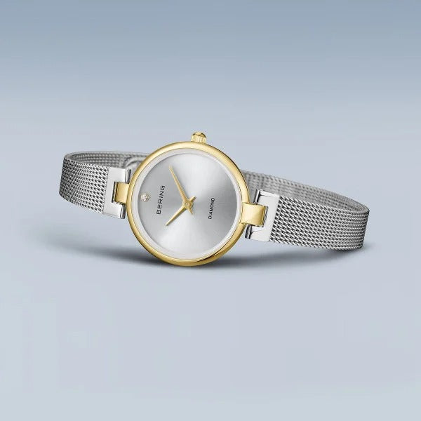Orologio Bering da donna – Classic, color oro con cinturino Milanese argento
