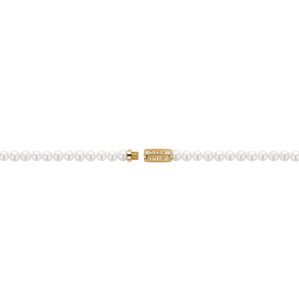 Necklace Pearl Gem Gold 4mm (38cm)