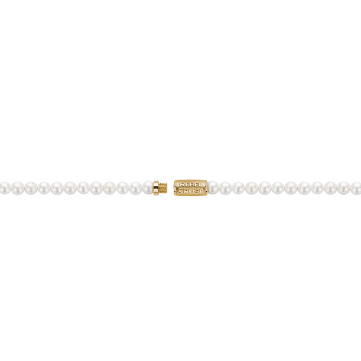 Necklace Pearl Gem Gold 4mm (38cm)