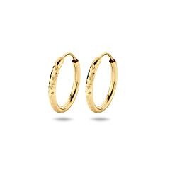 Orecchini alla creola in oro giallo 14k con zircone.
