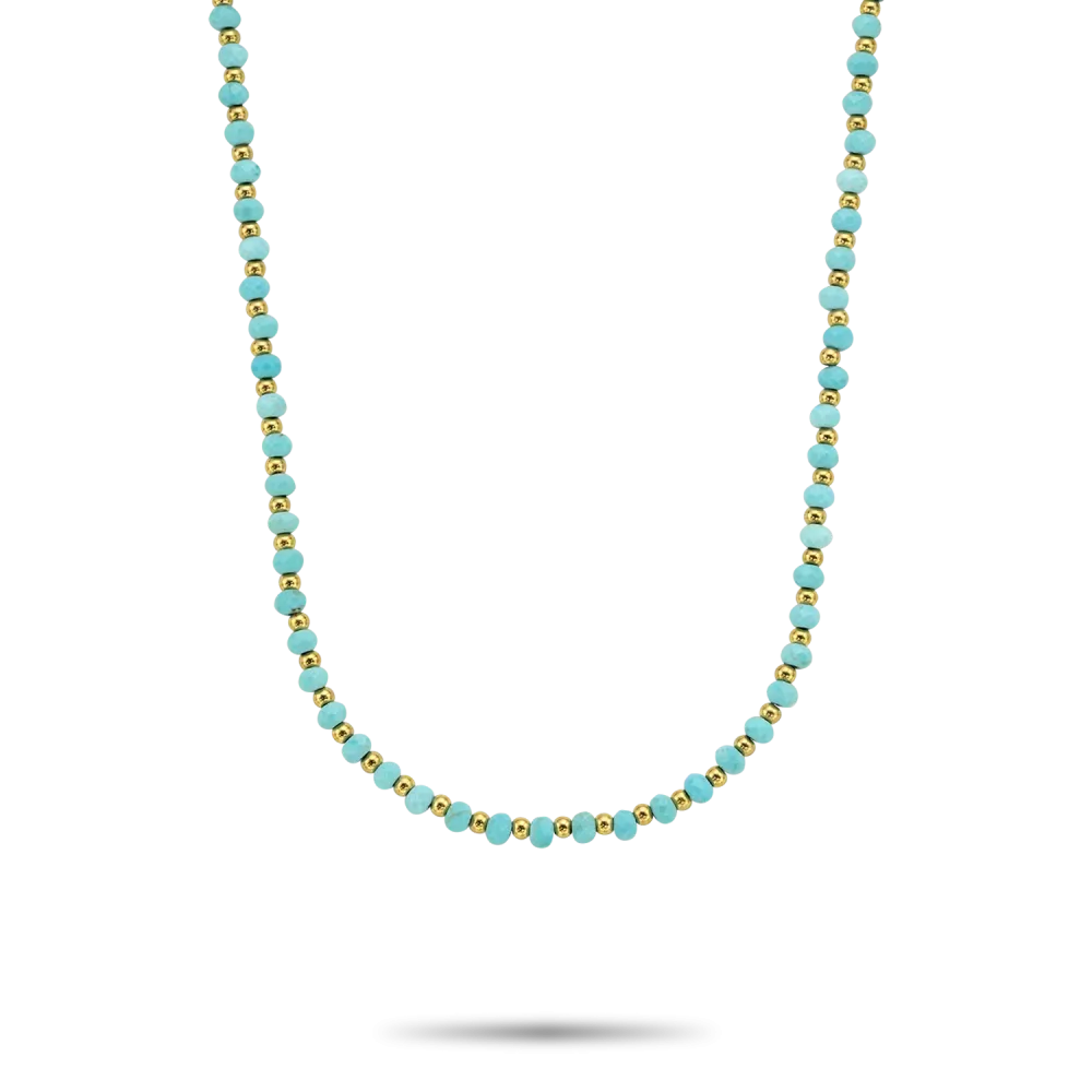 Necklace Mix Turquoise Gold - 4mm (38cm)