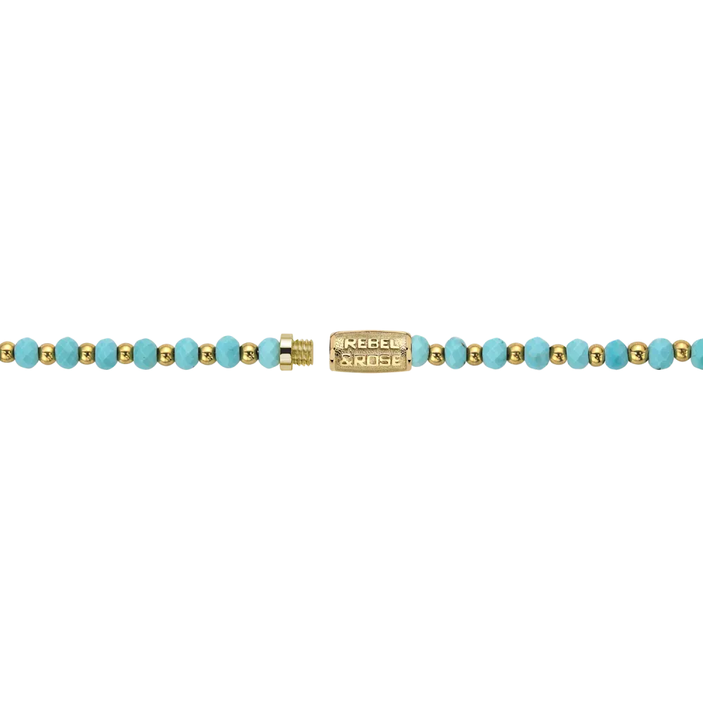 Necklace Mix Turquoise Gold - 4mm (38cm)