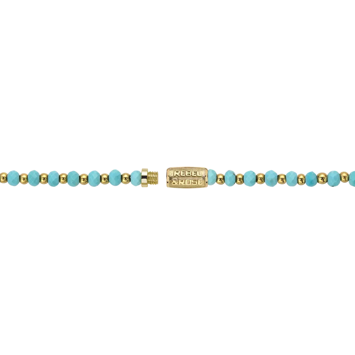 Necklace Mix Turquoise Gold - 4mm (38cm)