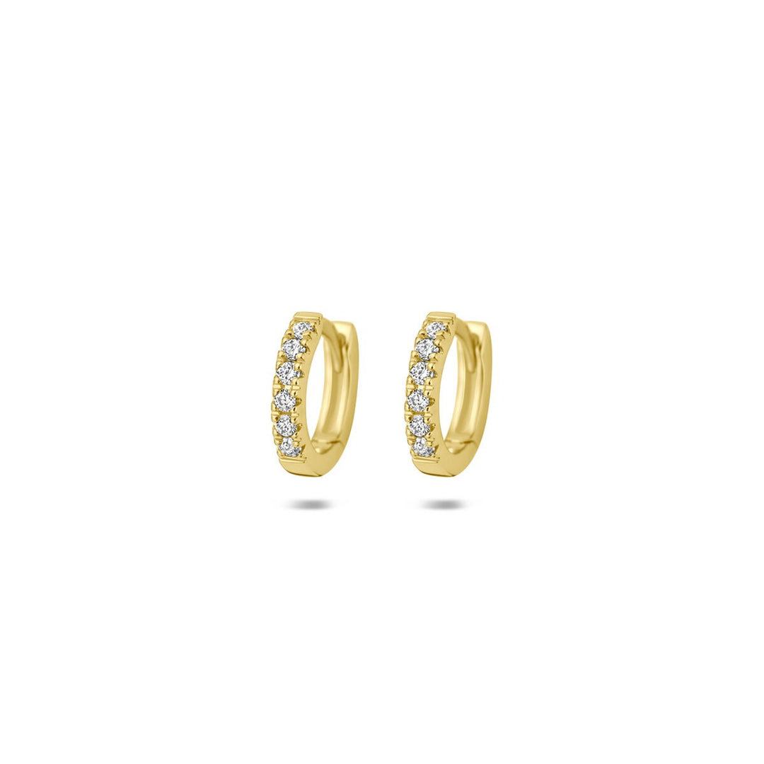 14k Geelgouden klapoorringen met lab grown diamant