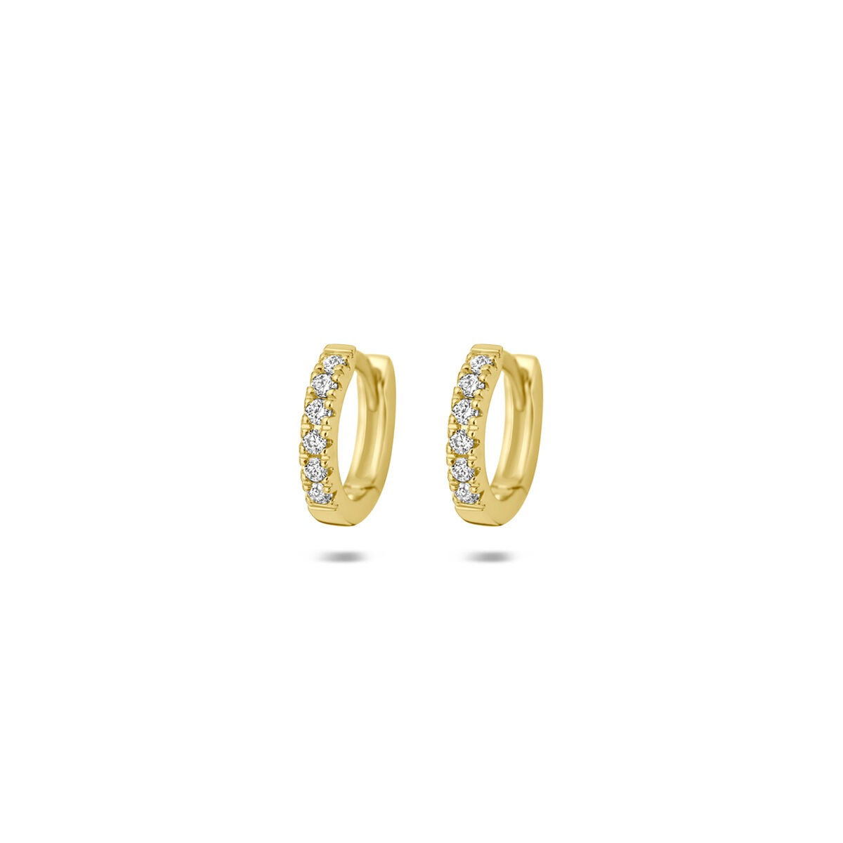 Orecchini alla creola in oro giallo 14k con diamanti lab-grown.