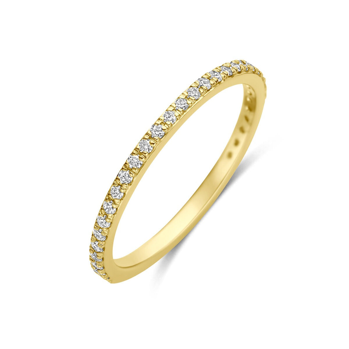 14k geelgouden ring met lab grown diamant