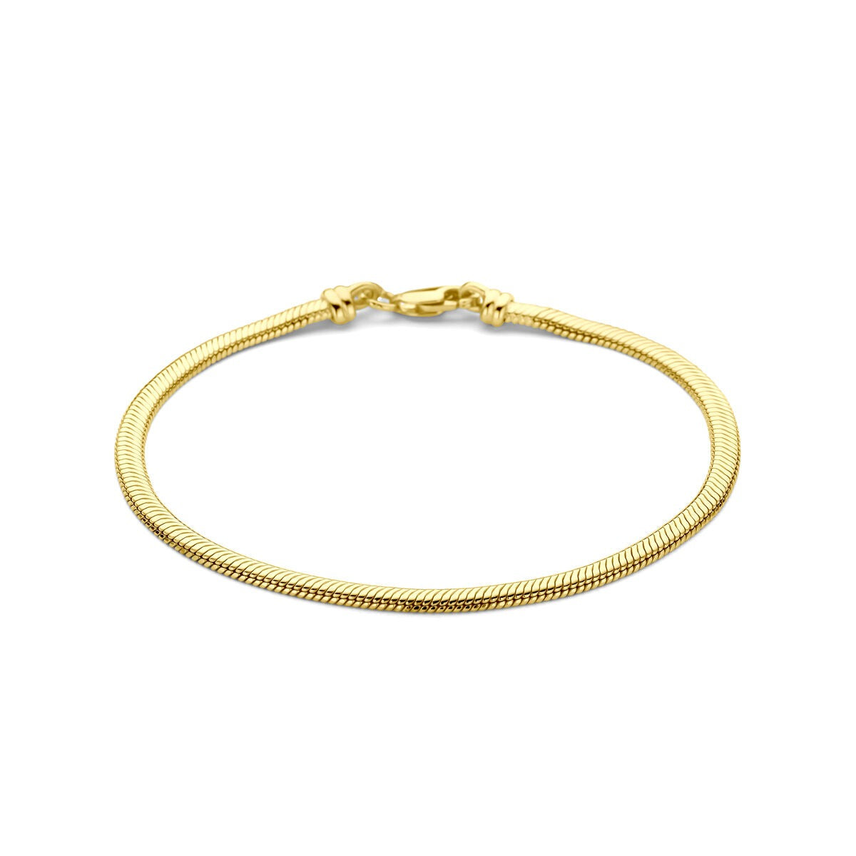 Bracciale in oro giallo 9k con nucleo argentato, design a serpente.