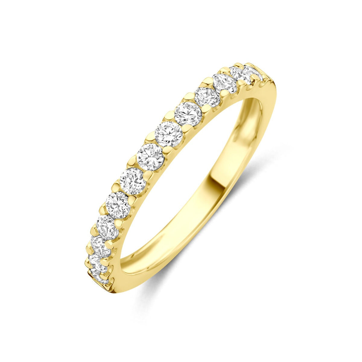 Anello in oro giallo 14k con diamanti lab-grown da 0,50 ct.