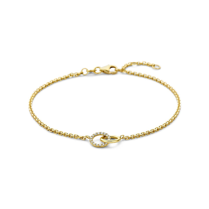 14k Geelgouden armband met lab grown diamant 0.09ct