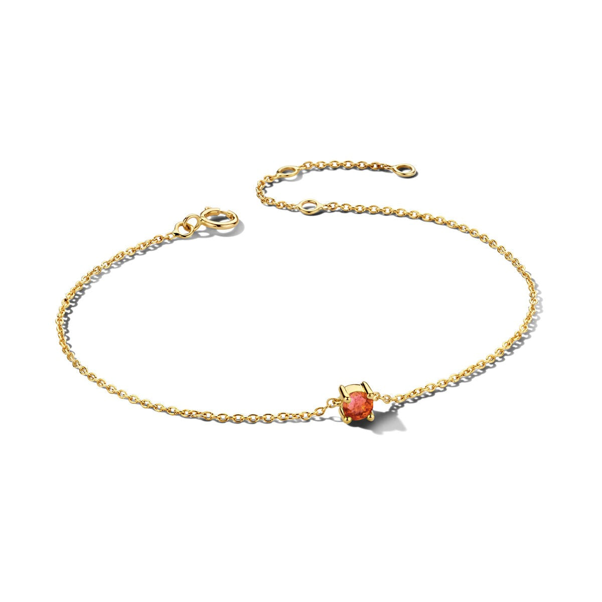 Bracciale in oro giallo 14k con pietra di nascita in citrino.
