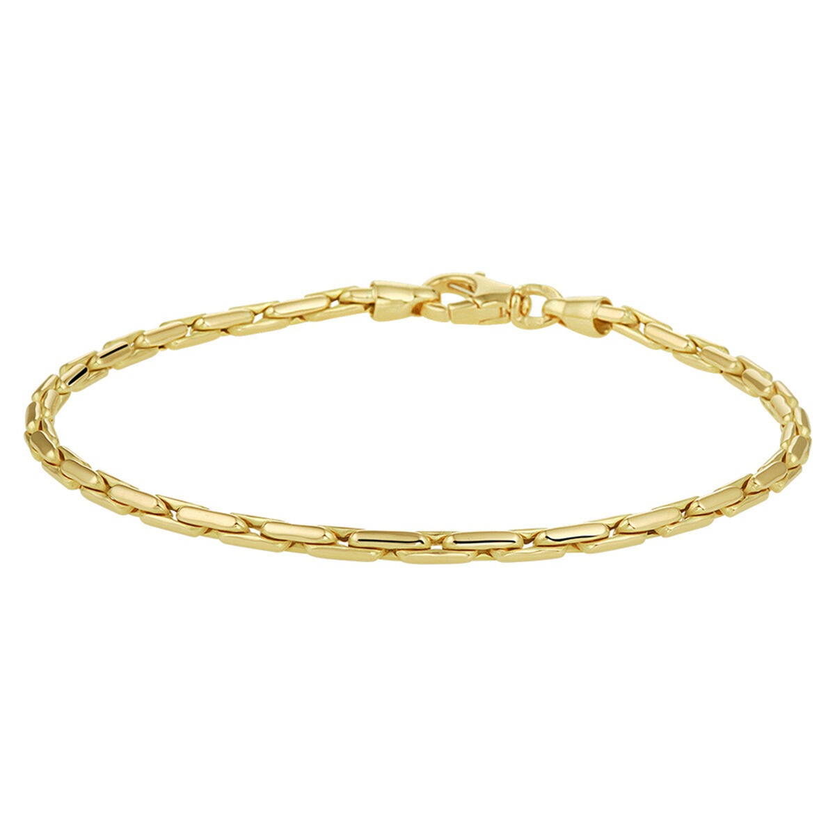 Bracciale in oro giallo 9k con maglie cardano, dal design sottile e lucido.