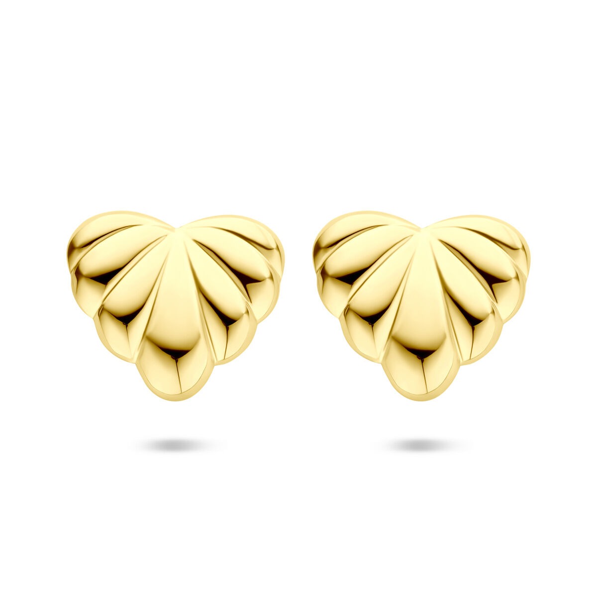 Orecchini a bottone in acciaio color oro 25x29mm – a forma di cuore
