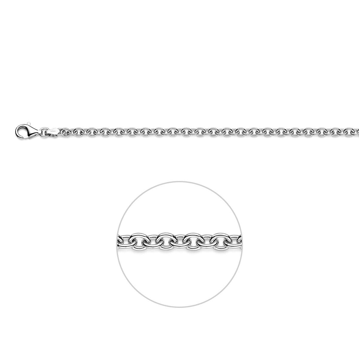 Gerhodineerde 925 zilveren anker armband met een schakelontwerp en een stevige sluiting.