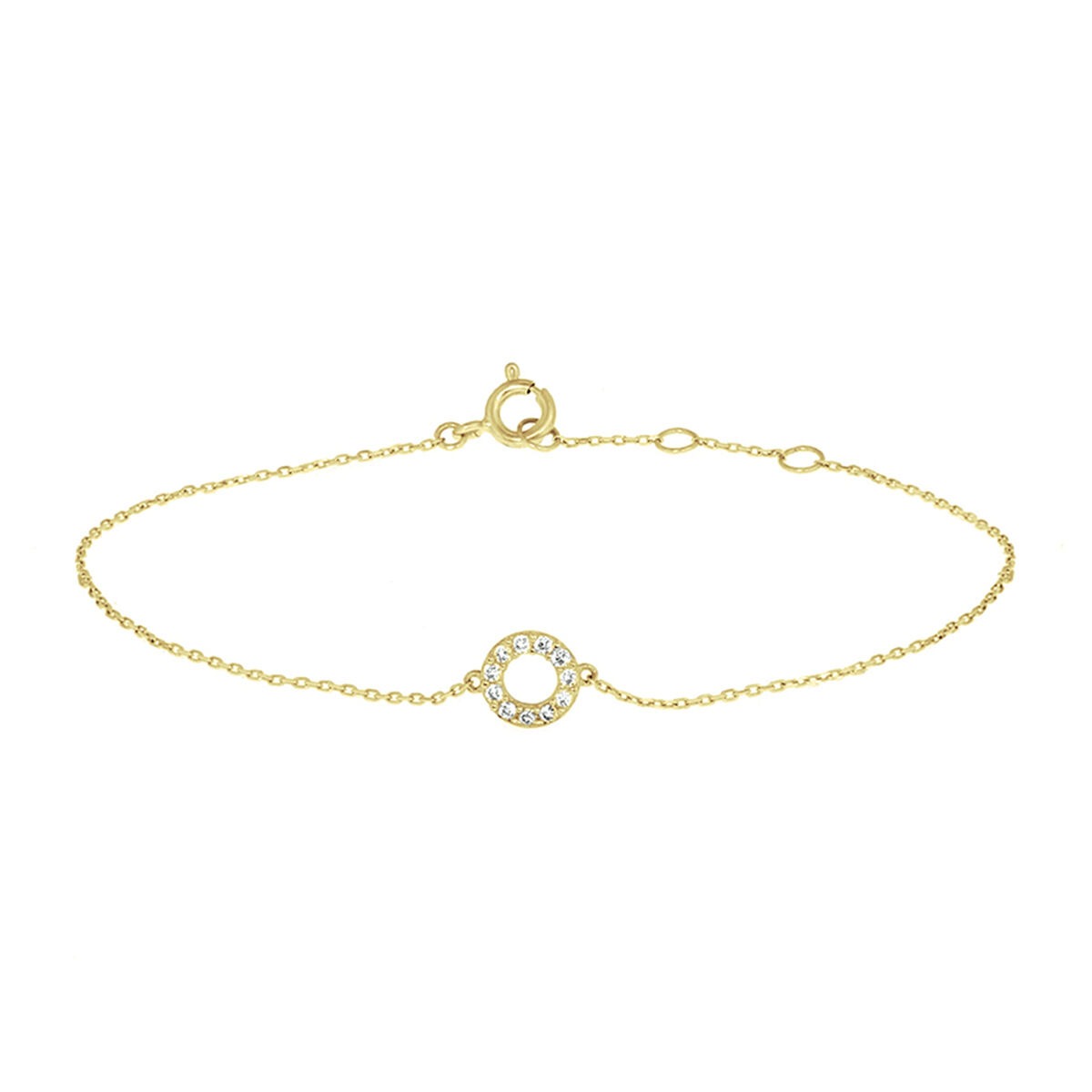 Bracciale in oro giallo 9k con un cerchio di zirconia di 6,5 mm.