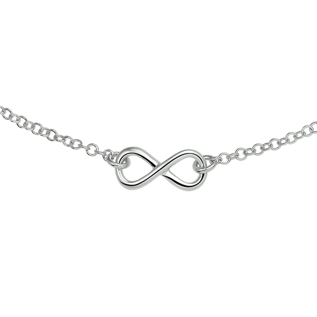 Collana in argento rodiato 925 con simbolo dell'infinito.