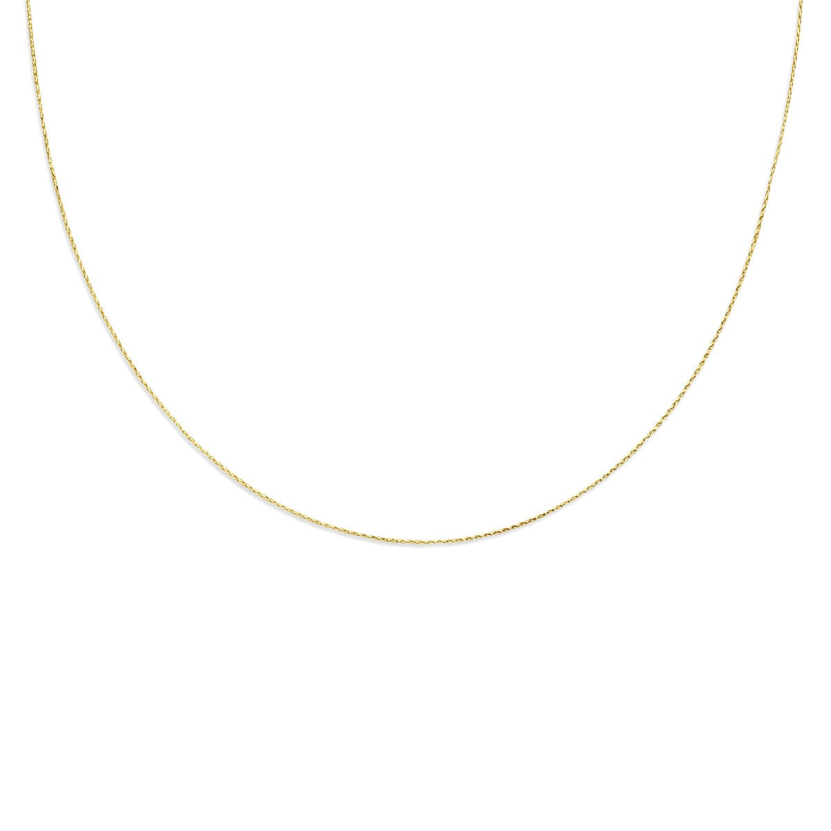 Collana in oro giallo 14k con design raffinato di 1 mm di larghezza.