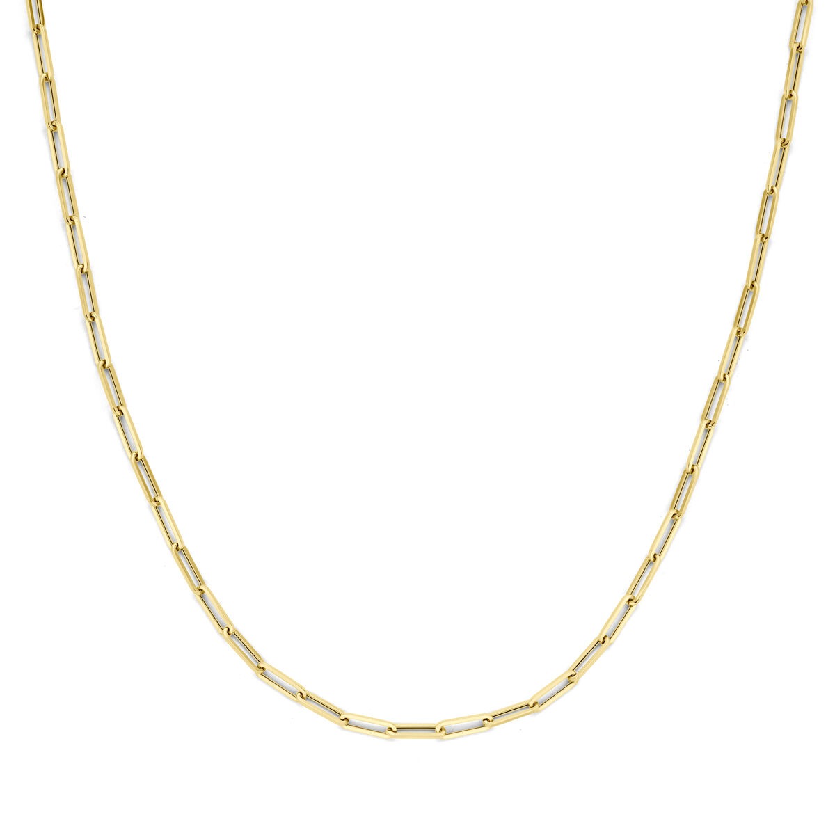 Collana in oro giallo 9k con maglie a forma di clip, lunghezza 45 cm.