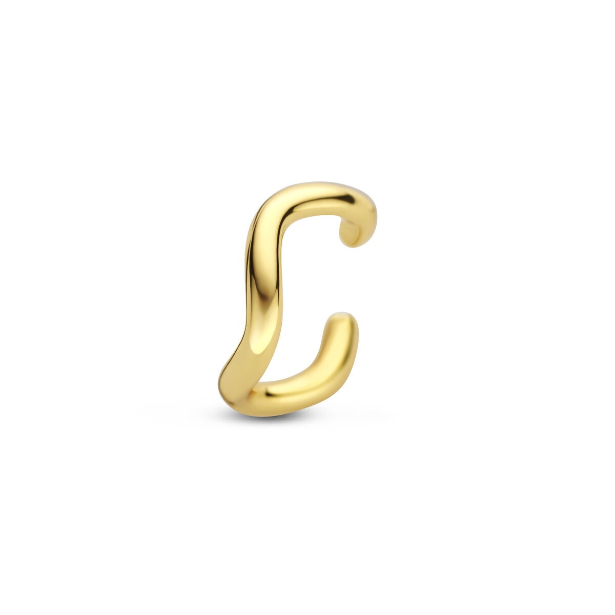 Ear cuff in argento dorato con un accento minimalista, senza necessità di piercing.