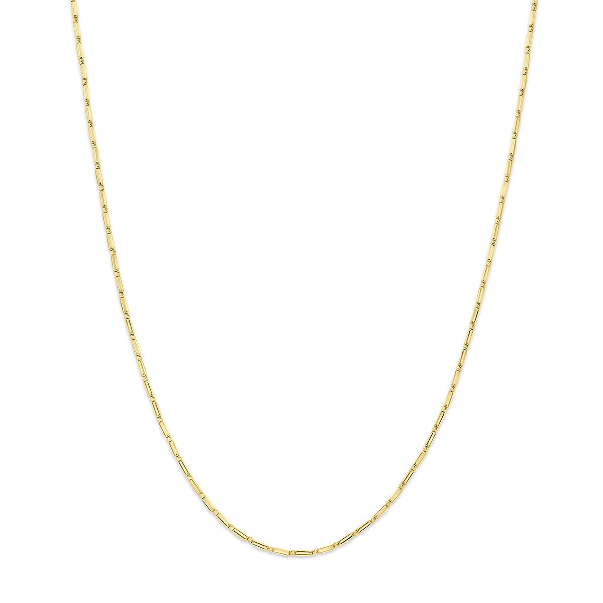 Geelgouden dames collier met een fijne, glanzende schakelstructuur.